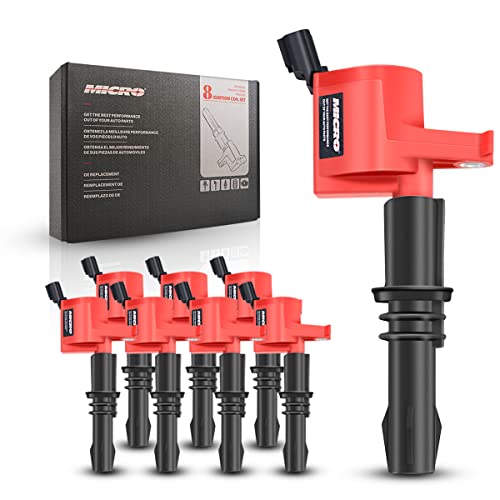 Micro Set of 8 High Performance RED Ignition Coils & Iridium Spark Plug Replacement for Ford F150 Expedition F250 Compatible with Lincoln Mark LT Navigator 5.4L V8 C1541 DG511 SP546 - Image 2