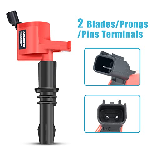 Micro Set of 8 High Performance RED Ignition Coils & Iridium Spark Plug Replacement for Ford F150 Expedition F250 Compatible with Lincoln Mark LT Navigator 5.4L V8 C1541 DG511 SP546 - Image 5