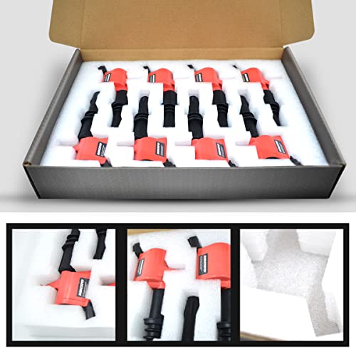 Micro Set of 8 High Performance RED Ignition Coils & Iridium Spark Plug Replacement for Ford F150 Expedition F250 Compatible with Lincoln Mark LT Navigator 5.4L V8 C1541 DG511 SP546 - Image 3