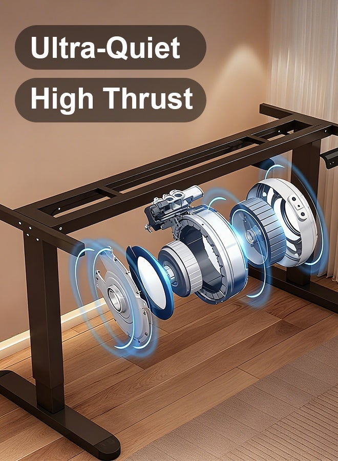 Electric Height Adjustable Standing Desk (White), 100/120/140*60cm Stand Up Desk Workstation, Ergonomic Computer Table Ideal for Home and Office - Image 4