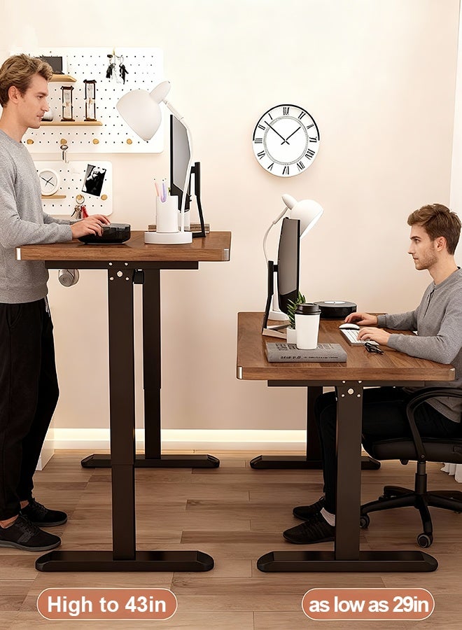 Electric Height Adjustable Standing Desk (White), 100/120/140*60cm Stand Up Desk Workstation, Ergonomic Computer Table Ideal for Home and Office - Image 3