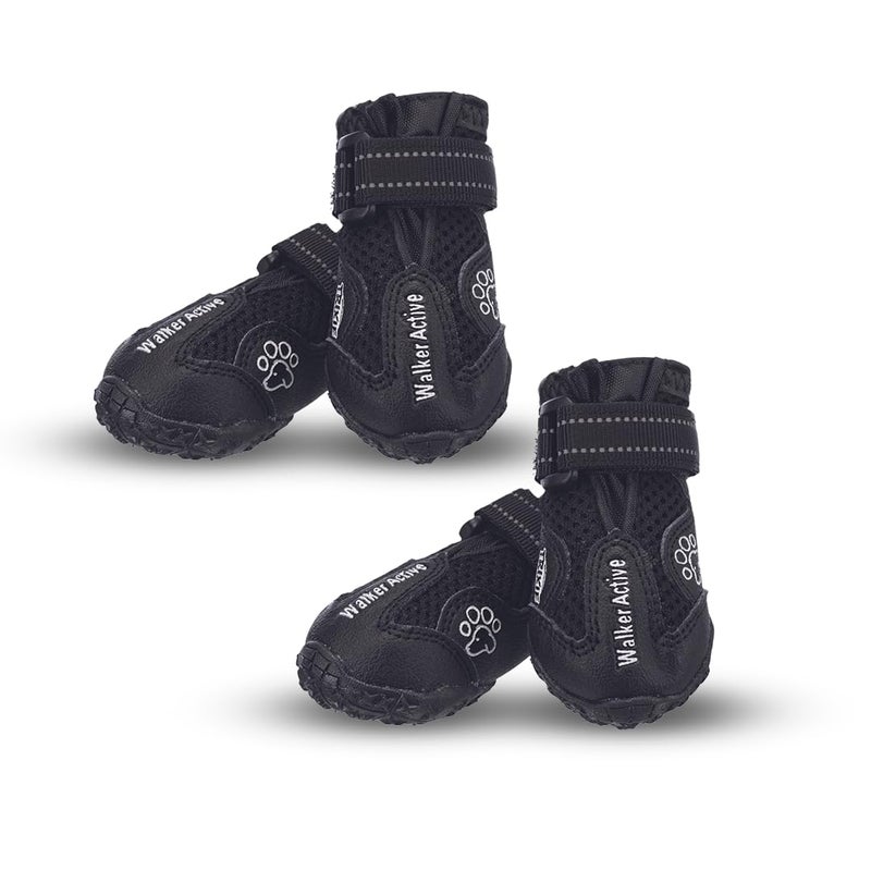 Trixie Walker Active Protective Boots for Dogs, Used for Pets with Wounds and Inflamed Joints, 4pcs, Black (S–M) - Image 1