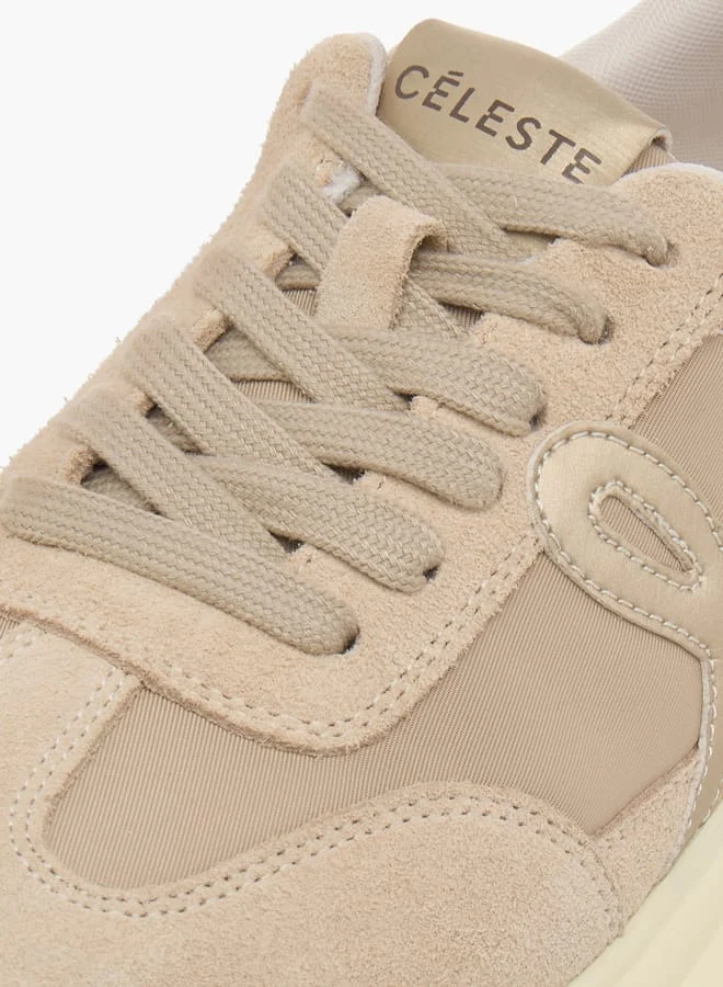 Celeste Womens Panelled Lace-Up Low Ankle Sneakers