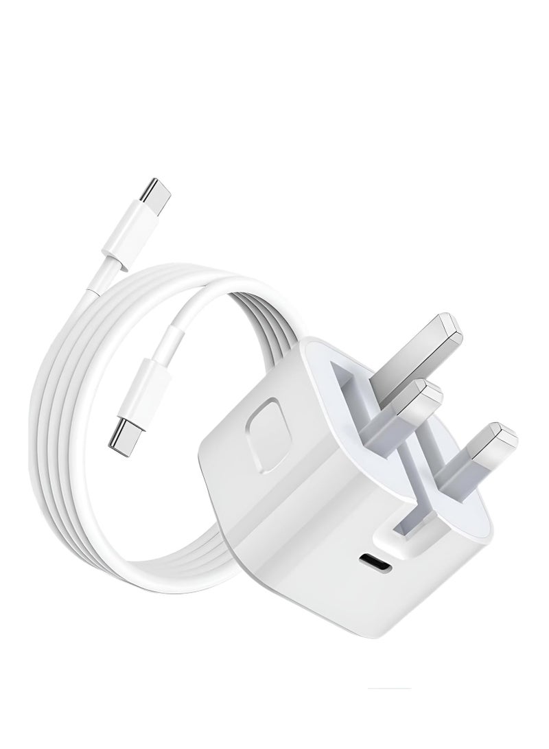 general 20 W PD Fast Charger with 6FT USB C to Type C Cable USB C Charger Adapter for iPhone 16/16 Pro/15/15 Plus/15 Pro/15 Pro Max - Image 1