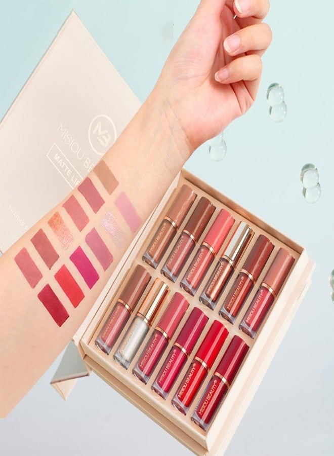 Baorder 12Pcs Velvet Matte Liquid Lipstick Set, Non-Stick Cup Nude Lip Stain Kit,Waterproof Long Lasting Quick-drying Matte and Glitter Lip Gloss,Lip Makeup Gift Kit for Women - Image 5