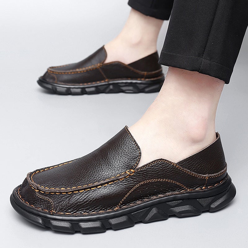 Ultra-Light Men'S Leather Shoes Handmade Genuine Leather Shoes All-Match Outdoor Plus Size Lightweight Loafers Men'S Shoes Old Men'S Shoes - Image 2