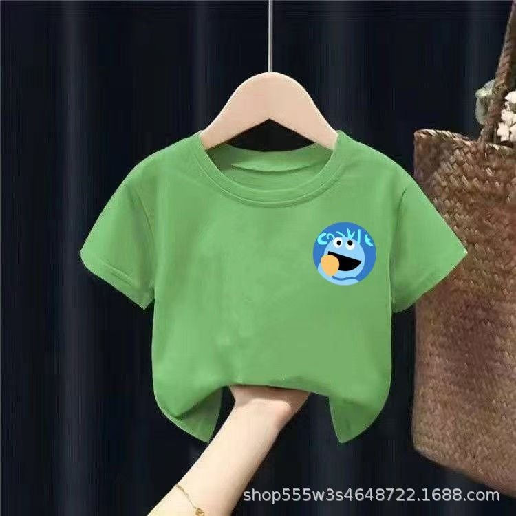 Cotton Children'S Short-Sleeved T-Shirt 2024 Style Small And Medium-Sized Children'S Top Half-Sleeved Baby Base Shirt For Boys And Girls - Image 1