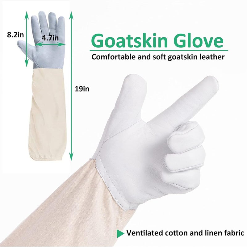 LONGADS Professional Beekeeping Suit with Ventilated Hood - Multi-Size Bee Outfit for Men, Women & Bee Keeper Catcher - Image 4