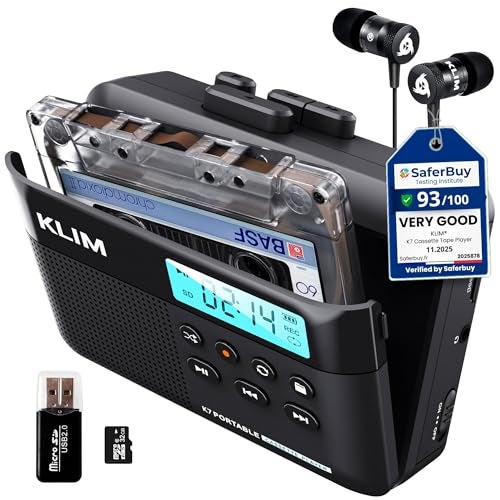 KLIM K7 Cassette Tape Player Cassette to MP3 Converter Portable Cassette Player Builtin Microphone Speaker Rechargeable Battery Earphones 32GB SD Card - Image 1