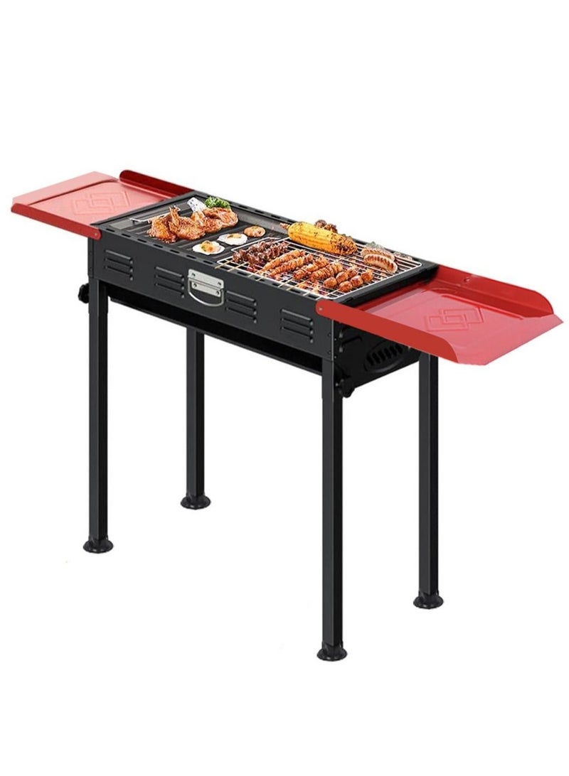 WALALLA Charcoal Grills, Folded Camping Barbecue Grill, BBQ Barbecue Stove Carbon Grill Barbecue Utensils for Garden Backyard Party Picnic Camping Outdoor Cooking Suit for 5-15 Person - Image 1