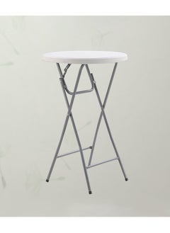 LANNY Jeffcoco Furniture Folding Round High Table - Foldable Table,W60cm*H110cm, White - For Home-Kitchen-Garden-Restaurant-Events-Camping-Cocktail-Walking dinner(1 piece)  - Image 4