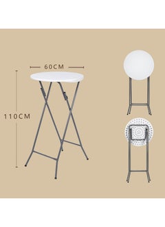 LANNY Jeffcoco Furniture Folding Round High Table - Foldable Table,W60cm*H110cm, White - For Home-Kitchen-Garden-Restaurant-Events-Camping-Cocktail-Walking dinner(1 piece)  - Image 5