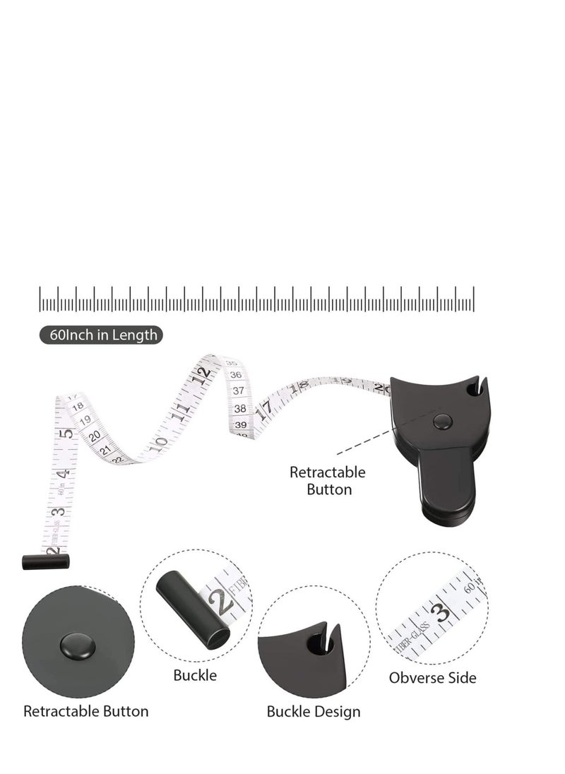 SYOSI - Body Measuring Tape 60 Inch Tape Measure, Measuring Tape Tailor Retract Measuring Tape Ergonomic Design Measuring Tapes and Soft Tape Measure for Tailor and Body Measurement 4 Pcs - Image 1