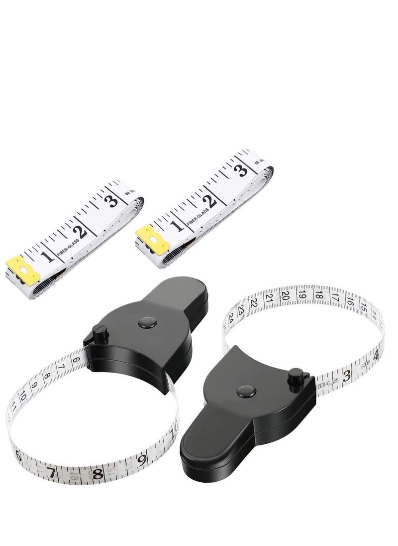 SYOSI - Body Measuring Tape 60 Inch Tape Measure, Measuring Tape Tailor Retract Measuring Tape Ergonomic Design Measuring Tapes and Soft Tape Measure for Tailor and Body Measurement 4 Pcs - Image 1