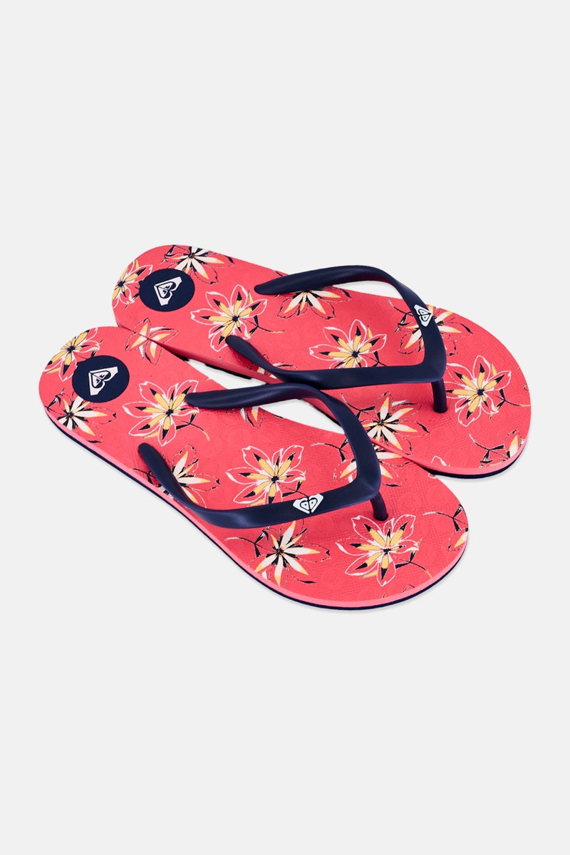 Roxy Kids Girl Floral Print Slip On Slippers, Multicolor - Image 2