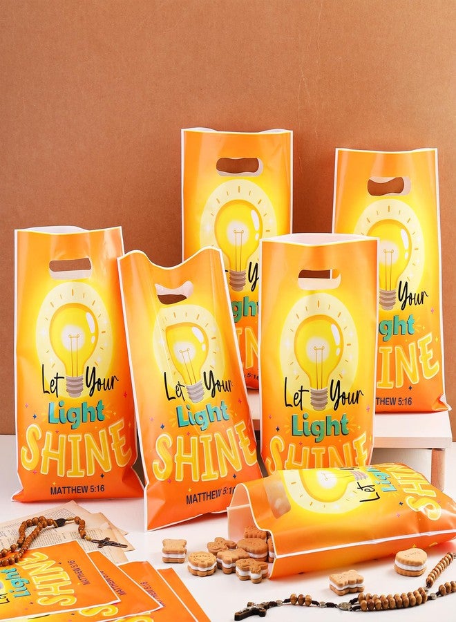 Panelee 50 Pcs VBS 2026 Let Your Light Shine Gift Bags Religious Christian Plastic Goody Bags with Handles Cross Candy Treat Gifts for Sunday School Church Party Supplies Party Favor Decoration - Image 3