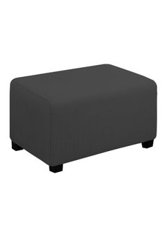 Easy-Going Easy-Going Stretch Ottoman Cover Folding Storage Stool Furniture Protector Soft Rectangle slipcover with Elastic Bottom(Ottoman Small,Dark Gray)  - Image 1