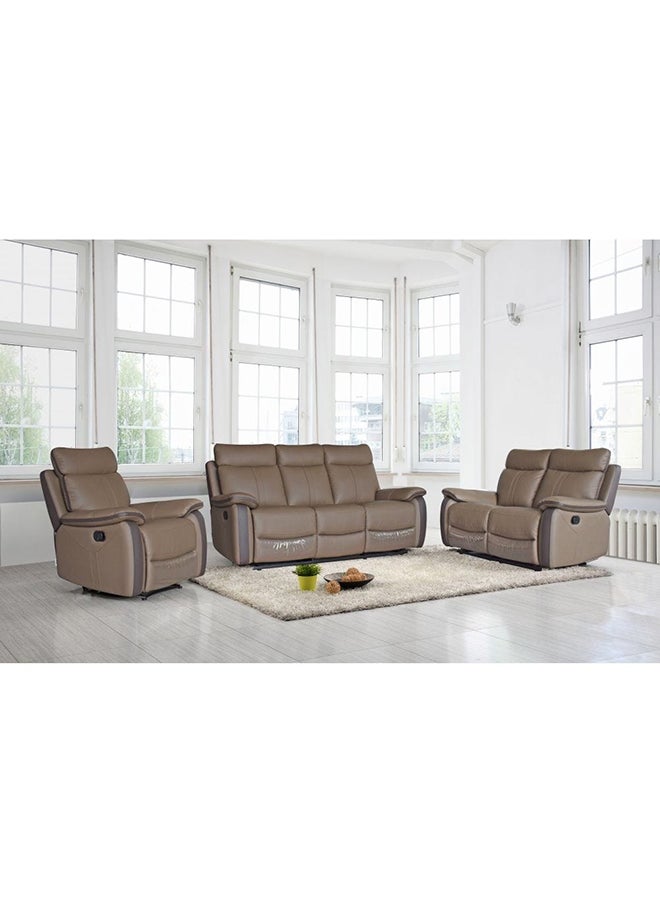 Arlington 3 Seater Half Leather Manual Recliner  Modern Design Three Seat Sofas Comfortable Living Room Furniture L 199 x W 92 x H 102 cm Tan - pzsku/ZE7D60EFA5663813D3B28Z/45/_/1698399439/17b2c83d-671d-4579-86a5-5dac291680b9