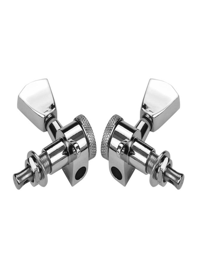 6 Pieces 3L3R Guitar String Tuning Pegs Locking Tuners Machine Heads Knobs for Acoustic Electric Guitars Replacement Accessories with Mounting Screws and Ferrules Silver - Image 4