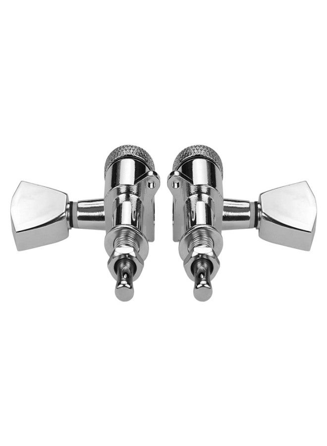 6 Pieces 3L3R Guitar String Tuning Pegs Locking Tuners Machine Heads Knobs for Acoustic Electric Guitars Replacement Accessories with Mounting Screws and Ferrules Silver - Image 3