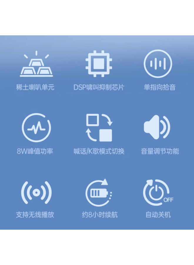 Takstar Da10 Karaoke Microphone Speaker All-in Handheld Mic, Xiaomibing Teacher-specific Classroom Loudspeaker Amplifier For Tour Guides And Lectures, Midnight Blue - Image 1