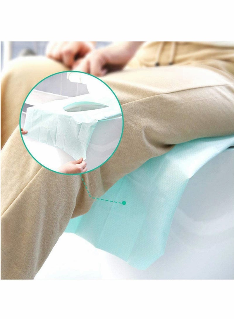 Excefore 50 Pieces Disposable Toilet Seat Covers for Travel Accessories,  Extra Large PE Film Travel Toilet Mats Covers, Independent Packing, Antibacterial Waterproof Portable WC Pad Toilet Mat  - Image 2