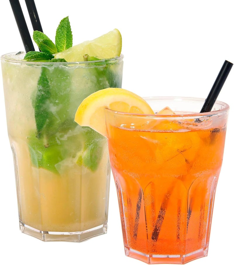 AIOS Avenue's Set of 6 Unbreakable Reusable Polycarbonate Plastic Octagon shaped 15 OZ Tumblers. (428ml/ 15oz to rim Height 12cm, Max Diameter 8.5cm) - Image 4