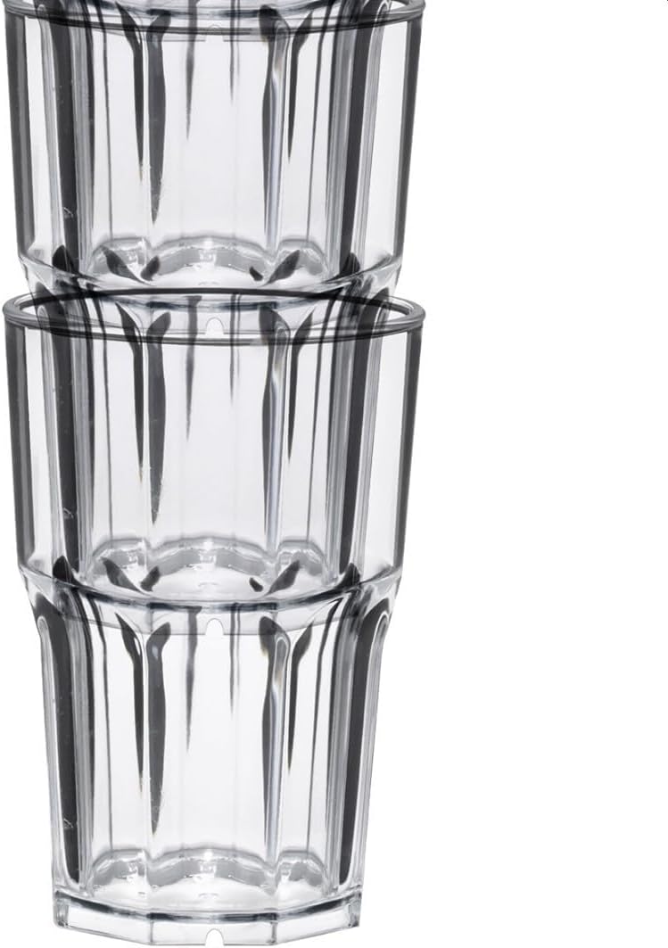 AIOS Avenue's Set of 6 Unbreakable Reusable Polycarbonate Plastic Octagon shaped 15 OZ Tumblers. (428ml/ 15oz to rim Height 12cm, Max Diameter 8.5cm) - Image 5