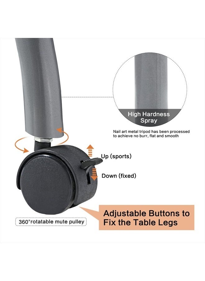 CHAOEEMY - Portable Folding Nails Table,Moveable Nail Salon Technician Desk for home manicure、spa salon、professional nail painting，with Large PP plastic drawer、LED-Light、Wrist rest、Carry Bag,White - Image 1