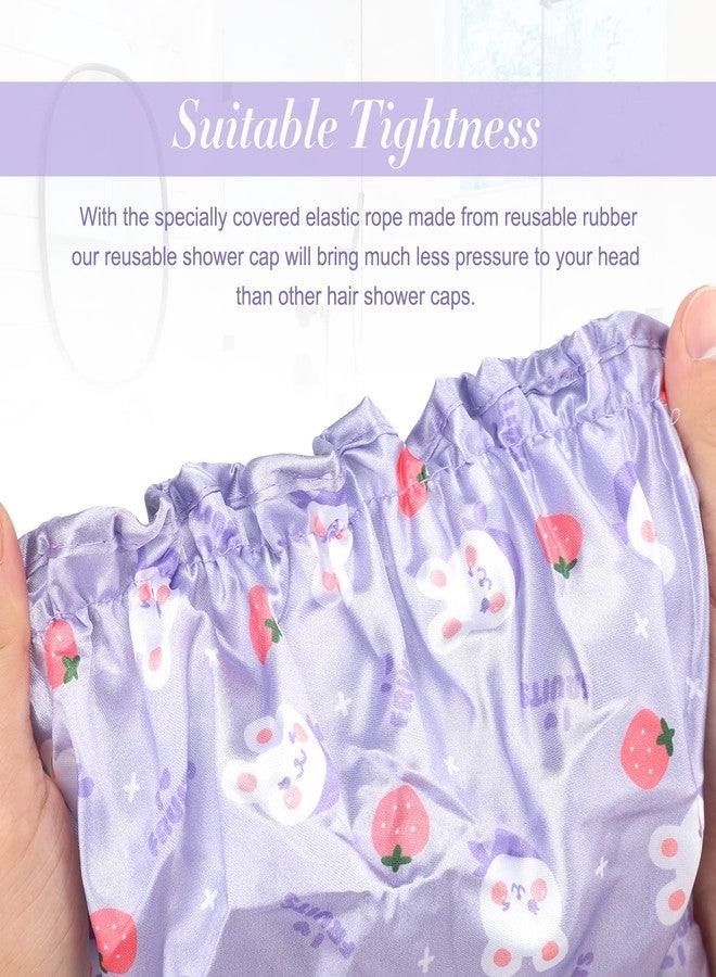 G2PLUS Kids Shower Cap, 2 Pack Cute Cartoon Bath Hat, Reusable Double Layer Bathing Cap for Toddlers and Children Hair Washing - Image 4