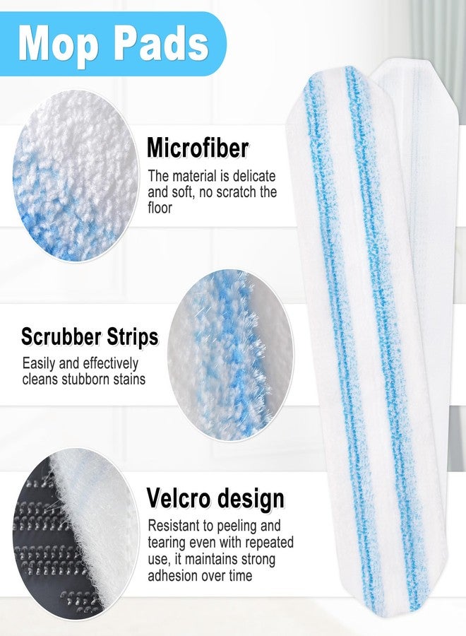 DLAIMI Mop Replacement Pads Compatible with OCedar H2prO Flat Mop System, Mop Handle for Ocedar H2prO Flat Mop, 3 Pack Mop Replacement & 30" to 58" Extendable Length Mop Handle for Ocedar H2prO - Image 2