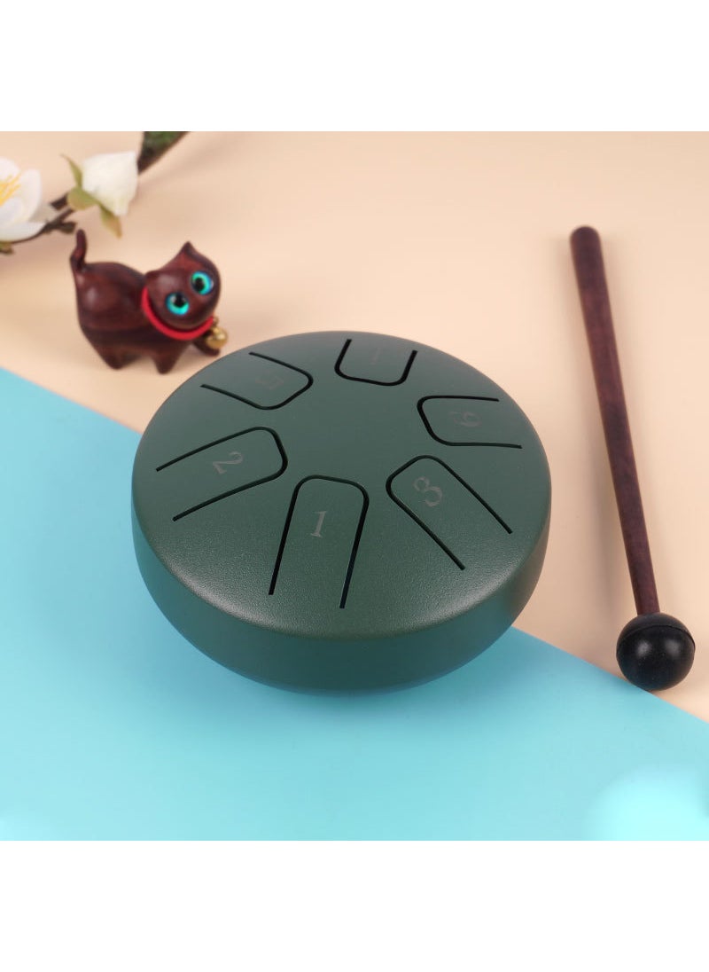 Generic Mini Ethereal Drum 3.8 6-Tone Childrens Musical Toy Stone Green 