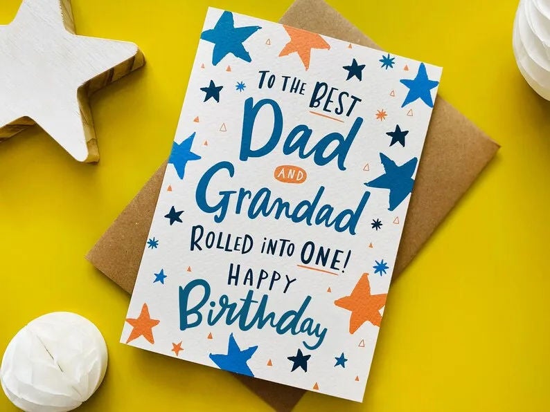 DottyBlack Dad & Grandad Birthday Card | Happy Birthday Greeting Card with Envelope | Blank Inside Birthday Card for Dad, Grandad, Grandpa, Father, Family Wishes & Personal Messages - Image 3