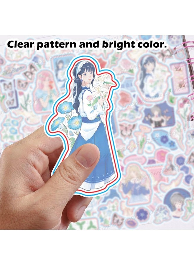 FunBlast Pvc Kawaii Stickers Set 16 Sheet (100+ Pcs) Diy 3D For Girls, Aesthetic Sticker, Journaling, Scrapbooking, Cute (Andera 4X4=16 Sheetsself-Adhesive, Wall, 10 Cm, 19 Cms) - Image 4