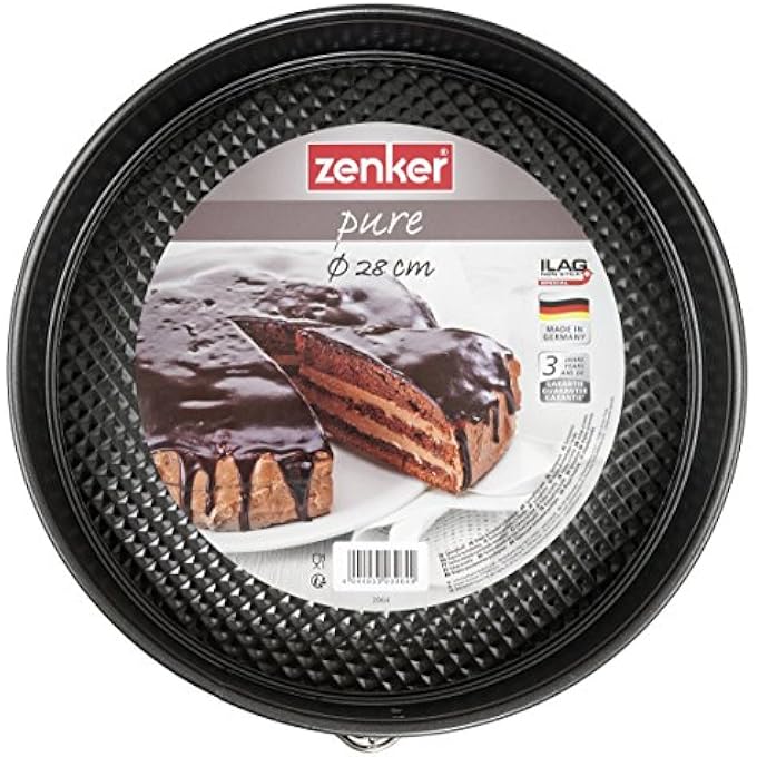 Zenker Pure Z3964 Springform Cake Tin Diameter 28 cm NonStick Coating Round Cake Tin with Flat Base Colour Black Quantity 1 Piece - Image 2