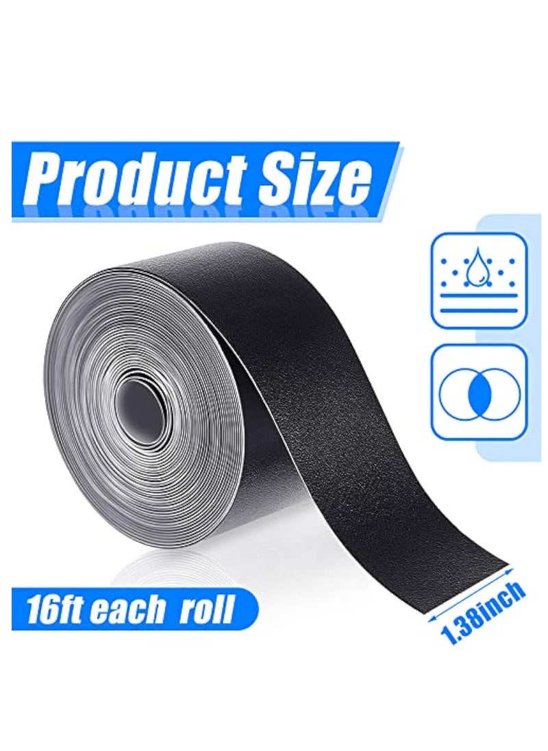 KASTWAVE - 2 Pieces Black Racket Protection Tape, Racquet Head Guard, Tennis Racket Tape, for Tennis Practice Racquetball, 16.4' Roll - Image 1