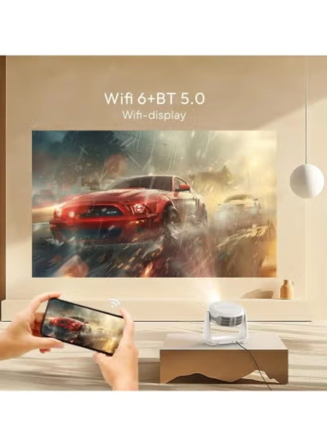 Smartbarry HT9 Portable 4K LCD Projector – Built-in Android System, WiFi & Bluetooth Smart Home Theater Projector with Keystone Correction, HDMI/USB Support for Movies, Gaming, Presentations & Outdoor Entertainment - Image 3