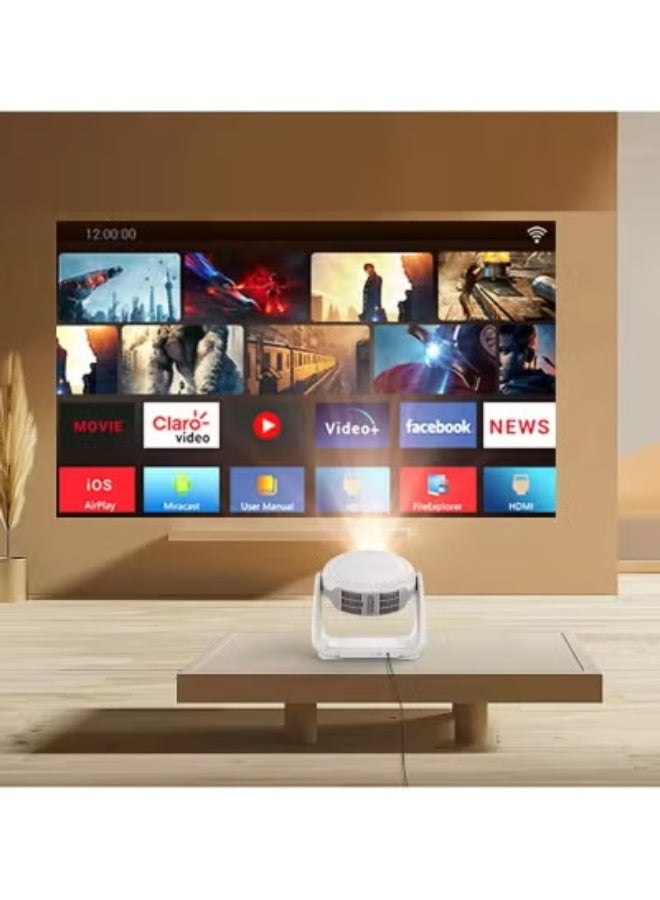 Smartbarry HT9 Portable 4K LCD Projector – Built-in Android System, WiFi & Bluetooth Smart Home Theater Projector with Keystone Correction, HDMI/USB Support for Movies, Gaming, Presentations & Outdoor Entertainment - Image 5