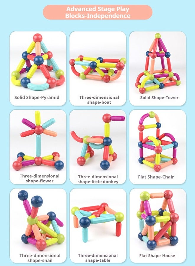 Loquat Magnetic Stick Magnetic Building Blocks for Kids: STEM Educational Learning Toys - Montessori Fun Indoor Preschool Activity Gifts for kids 3+ years - Image 4