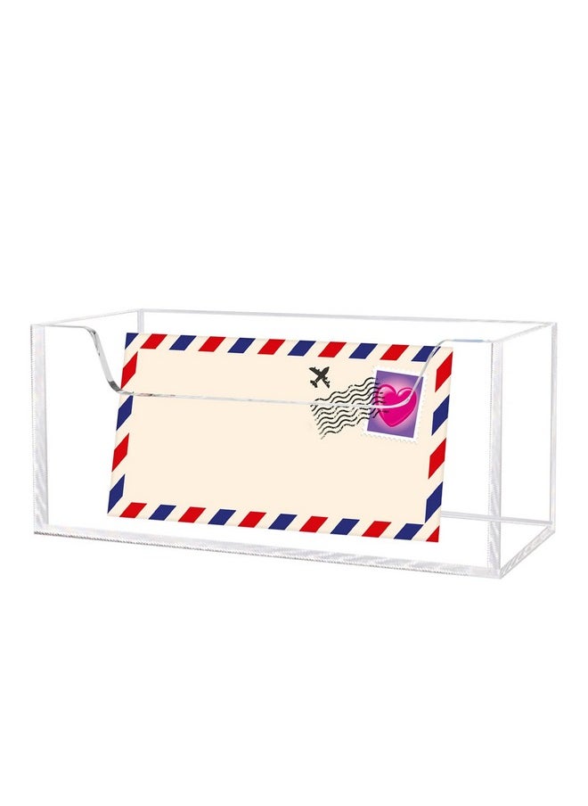 Weiai - Mail Holder For Table, Acrylic Letter Holder Box For Desk Or Wall Mount, Mail Organizer Countertop, Clear - Image 1