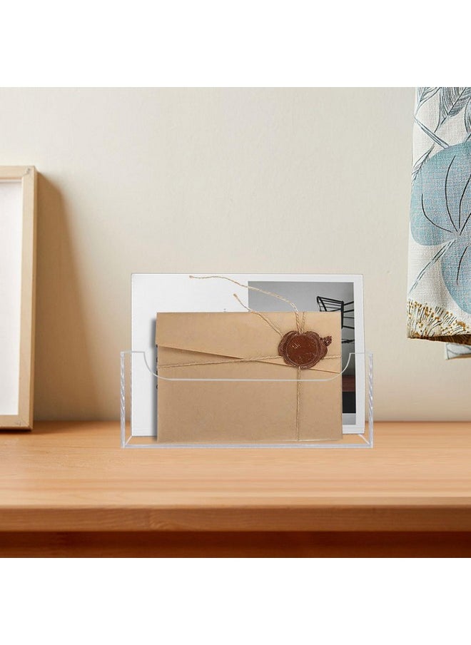 Weiai - Mail Holder For Table, Acrylic Letter Holder Box For Desk Or Wall Mount, Mail Organizer Countertop, Clear - Image 1