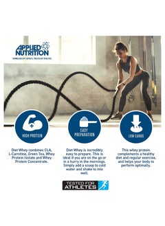 Applied Nutrition مصل اللبن الغذائي التطبيقي - مكمل مسحوق عالي البروتين، منخفض الكربوهيدرات والسكر، لإدارة الوزن مع CLA، L كارنيتين، الشاي الأخضر (1 كجم - 40 حصة) (آيس كريم الفانيليا)  - Image 5