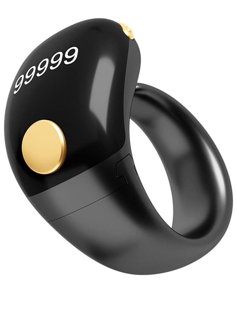 Tasbih Zikr Adjustable LCD Display Smart Ring Counter, Size (18mm 20mm 22mm ), Type-C Rechargeable, Adjustable Finger Counter With Self-locking Function (Black). - Image 2