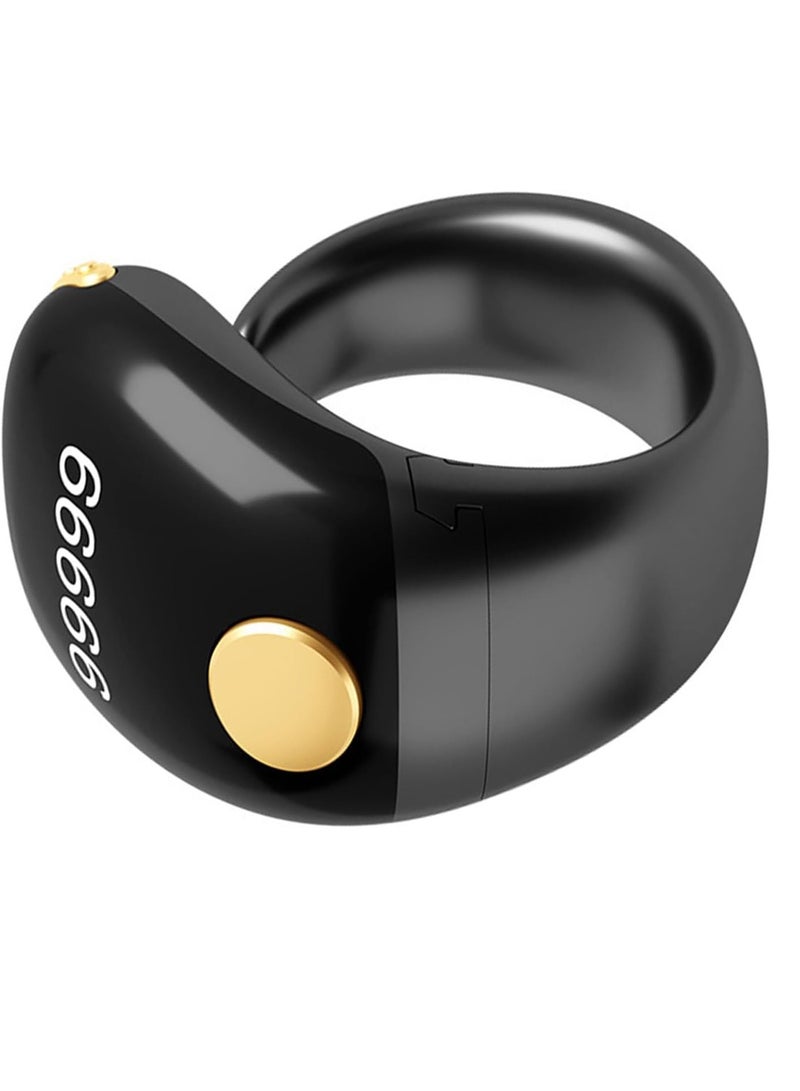Tasbih Zikr Adjustable LCD Display Smart Ring Counter, Size (18mm 20mm 22mm ), Type-C Rechargeable, Adjustable Finger Counter With Self-locking Function (Black). - Image 3