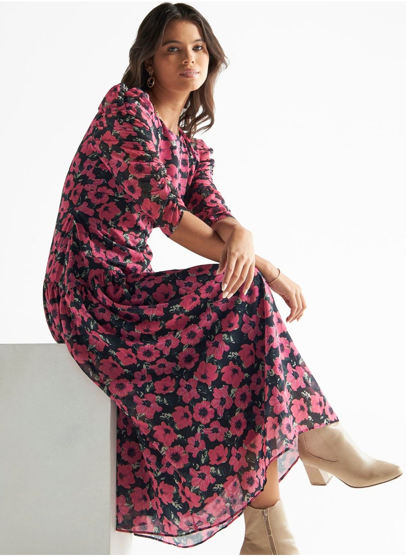 FAV Floral Print Tiered Dress  - Image 4