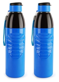 Cello Puro Steel-X Zen 600ml, Blue Plastic Water Bottle, Set of 2, Ideal for Gym, Office, Travel  - Image 1