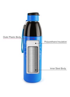 Cello Puro Steel-X Zen 600ml, Blue Plastic Water Bottle, Set of 2, Ideal for Gym, Office, Travel  - Image 2