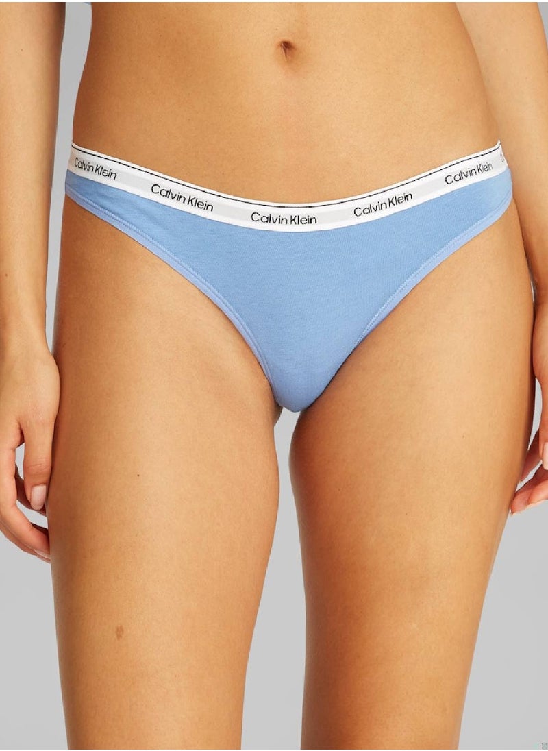 CALVIN KLEIN Women's 3 Pack Thongs - Cotton, Multicolour  - Image 4