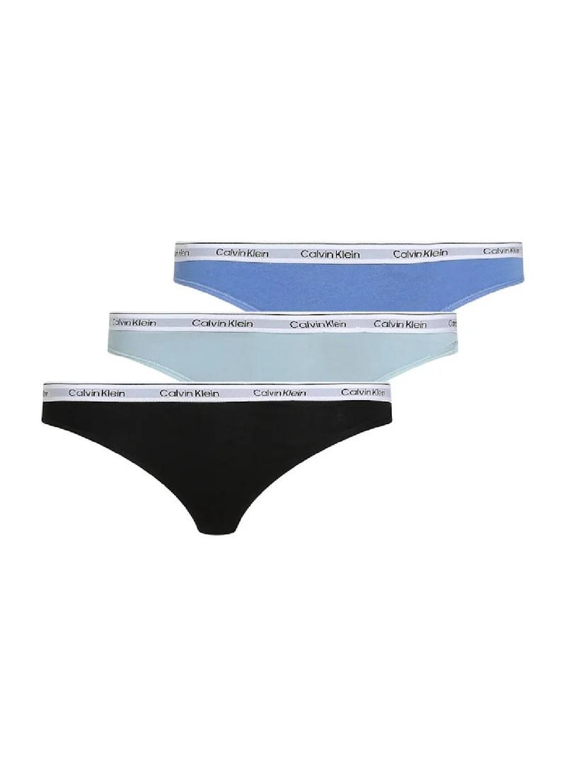 CALVIN KLEIN Women's 3 Pack Thongs - Cotton, Multicolour