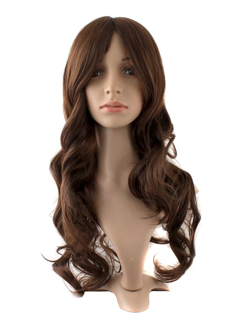 MapofBeauty 24 Inch/60cm Charming Synthetic Fiber Long Wavy Hair Women Party Full Wig (Brown)